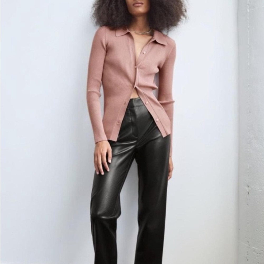 Babaton Black Leather Pants